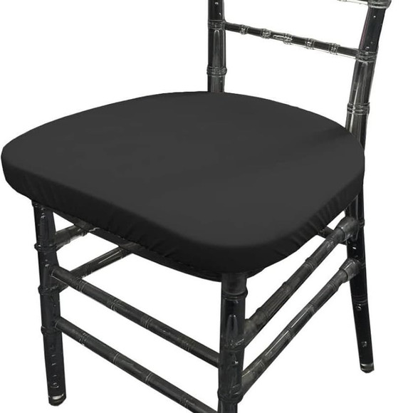 4-Pack Spandex Chiavari Chair Cushion Covers, 16" x 12.5" x 2", Made in U.S.A. - Picture 2 of 6